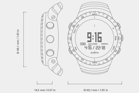 suunto core regular black - 该户外手表将方便使用的户外功能(高度