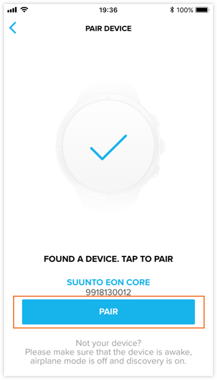 Acoplar EON Steel y Core con la app Suunto para iOS