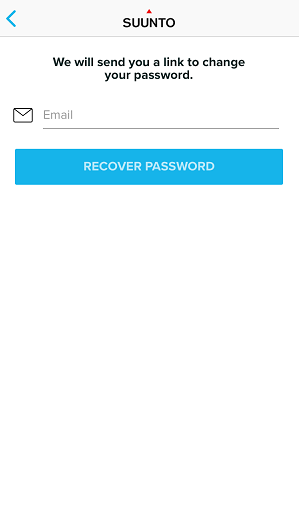 Appli Suunto pour iOS -changement du mot de passe - étape 3
